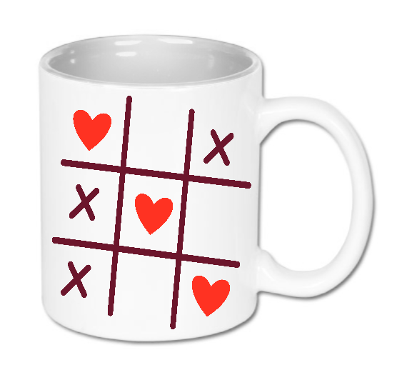 Kubek ceramiczny biały Bavenna z grafiką walentynkową