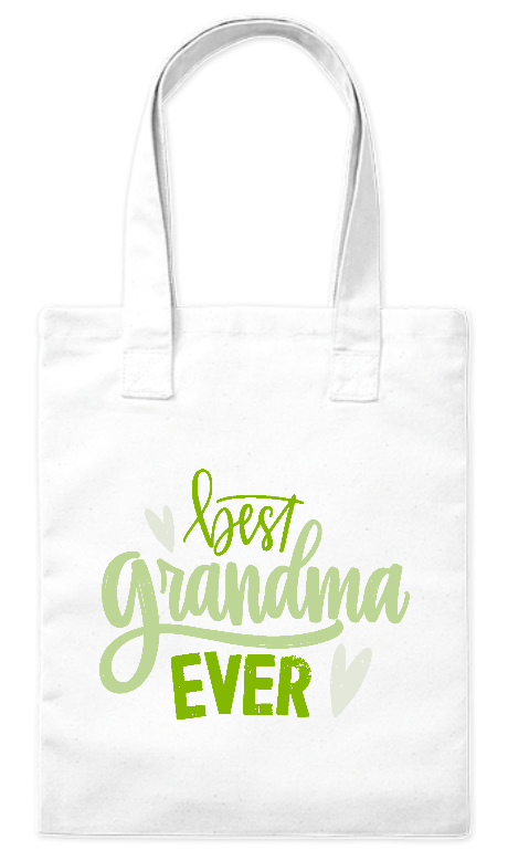 Torba bawełniana Best Grandma Ever 220 g kolor biały