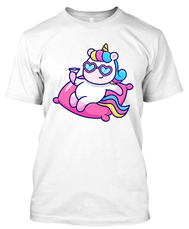 Koszulka dziecięca bawełniana Bavenna „Chillout unicorn” z jednorożcem w okularach w serca odpoczywającym na poduszce