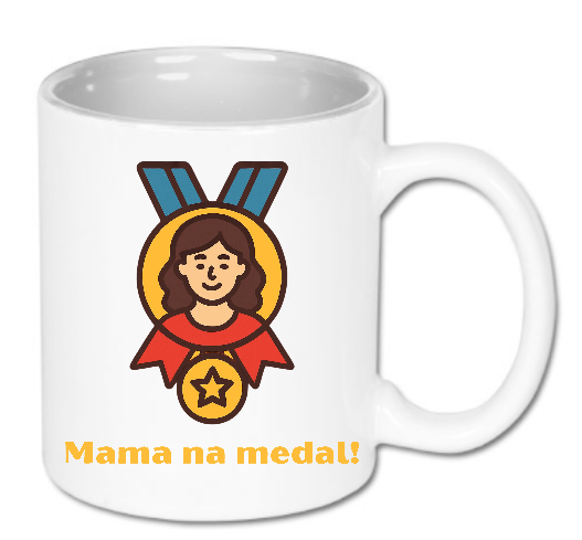 Kubek ceramiczny biały 330 ml Bavenna „Mama na medal