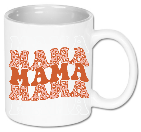 Kubek ceramiczny biały 330 ml Bavenna „Mama w stylu retro” z wielokrotnym napisem mama