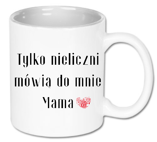 Kubek ceramiczny biały 330 ml Bavenna „Wyjątkowa Mama”  z napisem i odciskiem linii papilarnych w kształcie serca