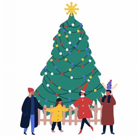 Rodzina przy choince