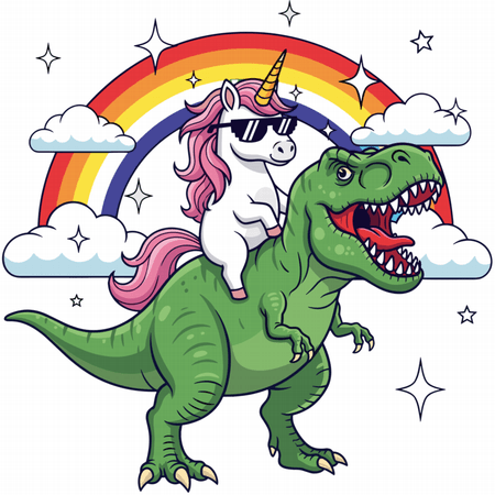 Koszulka damska (t-shirt) „Epic ride unicorn” 160 g