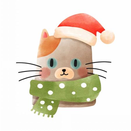 Kot w czapce i szaliku