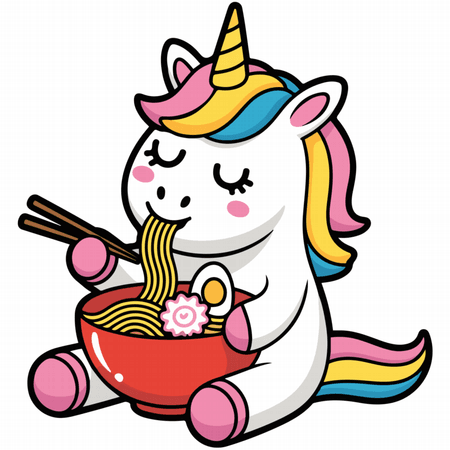 Koszulka męska (t-shirt) „Ramen lover unicorn” 190 g