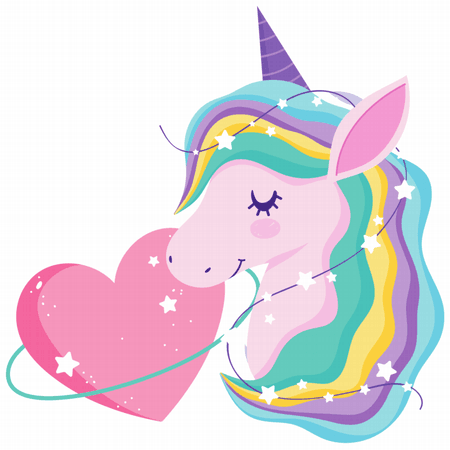 Koszulka dziecięca (t-shirt) „Sweet heart unicorn” 155 g