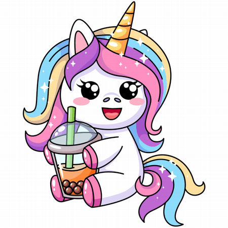 Koszulka męska (t-shirt) „Sweetie unicorn bubble tea” 190 g