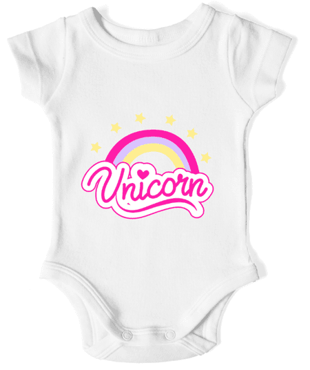 Body niemowlęce „Unicorn rainbow lettering” 145 g