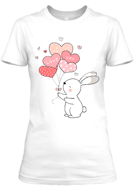 Koszulka damska „Królik z balonami Love You” – 160 g/m²