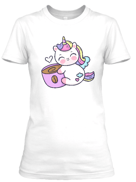 Koszulka damska (t-shirt) „Coffee hug unicorn” 160 g
