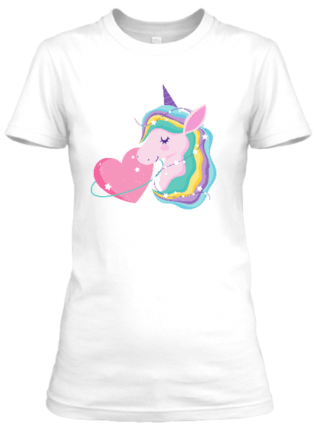 Koszulka damska (t-shirt) „Sweet heart unicorn” 160 g