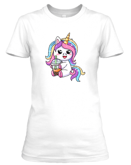 Koszulka damska (t-shirt) „Sweetie unicorn bubble tea” 160 g