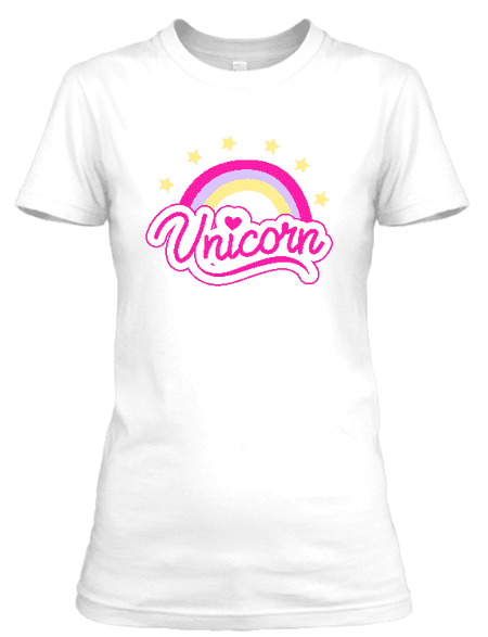 Koszulka damska (t-shirt) „Unicorn rainbow lettering” 160 g