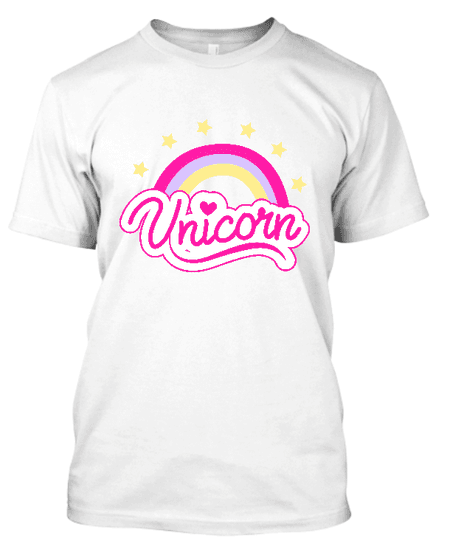 Koszulka dziecięca (t-shirt) „Unicorn rainbow lettering” 155 g
