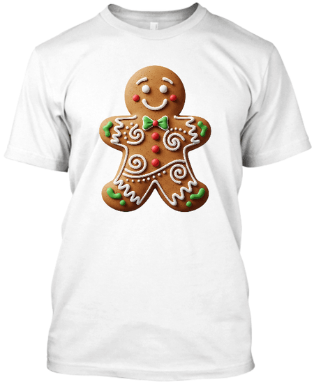 Koszulka męska Piernikowy ludzik – biały T-shirt świąteczny