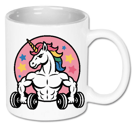 Kubek ceramiczny „Gym beats unicorn” 330 ml