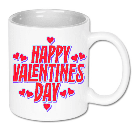 Kubek ceramiczny biały Happy Valentines Day | Bavenna