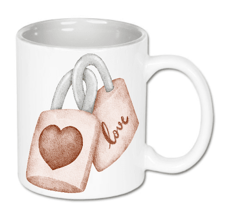 Kubek ceramiczny biały Kłódki Miłości | Bavenna