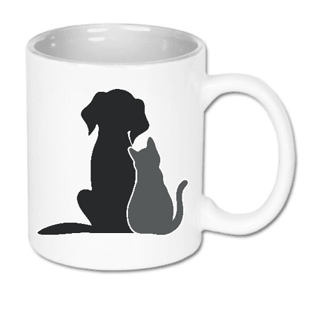 Kubek ceramiczny biały Pies I Kot | Bavenna