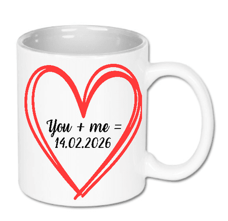 Kubek ceramiczny biały Równanie Miłosne - Personalizowany | Bavenna