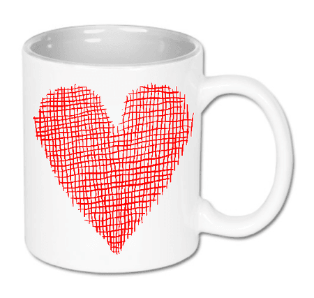 Kubek ceramiczny Szkicowane Serce | Bavenna