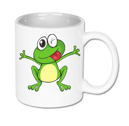 Kubek ceramiczny biały Wesoła Żabka | Bavenna