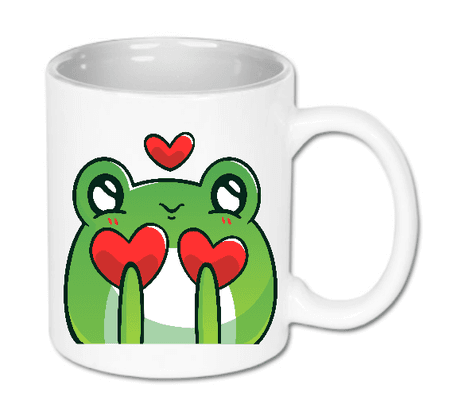 Kubek ceramiczny biały Zakochana Żaba | Bavenna