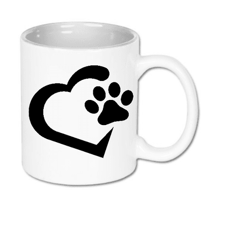 Kubek ceramiczny biały Serce Z Łapką | Bavenna