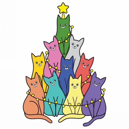 Torba bawełniana eko  „Kocia choinka” 220 g