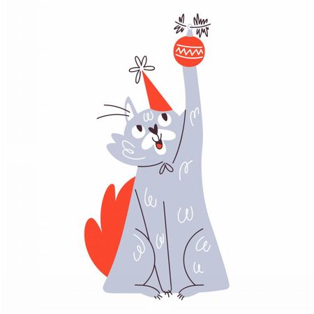 Torba bawełniana eko „Kot i bombka” 220 g