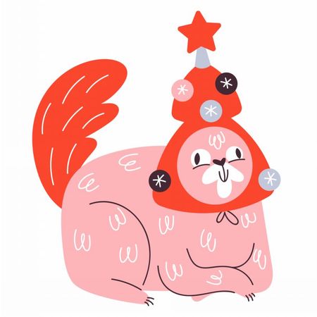 Torba bawełniana eko  „Kot w choince” 220 g