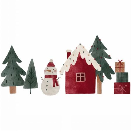 Torba bawełniana eko „Krajobraz z bałwankiem” 220 g