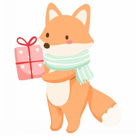 Torba bawełniana eko „Lisek z prezentem” 220 g