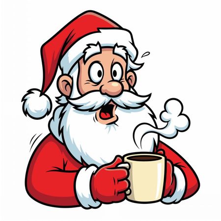 Torba bawełniana eko „Mikołaj z kubkiem kawy” 220 g