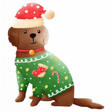 Torba bawełniana eko „Pies w czapce Świętego Mikołaja” 220 g