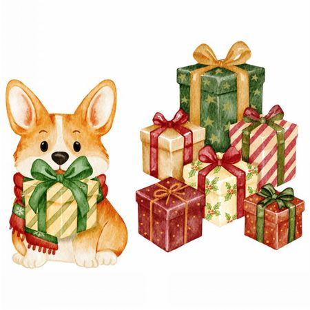 Torba bawełniana eko „Piesek i prezenty” 220 g