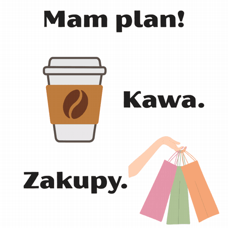 Torba bawełniana eko „Plan Dnia: Kawa i Zakupy” 220 g