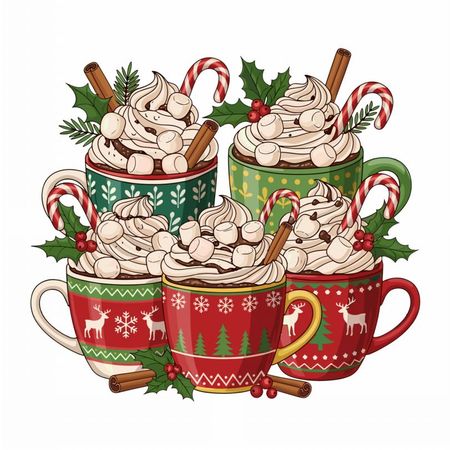 Torba bawełniana eko „Świąteczne kubki” 220 g