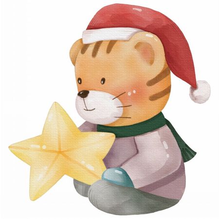 Torba bawełniana eko „Świąteczny tygrysek” 220 g