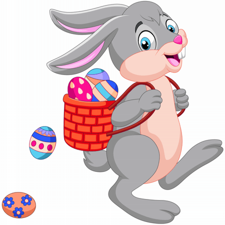 Torba bawełniana eko „Zajączek z plecakiem” 220 g