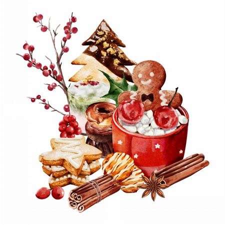 Torba bawełniana eko „Zimowe słodkości” 220 g