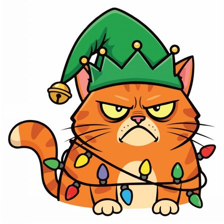 Torba bawełniana eko „Zły świąteczny kot” 220 g