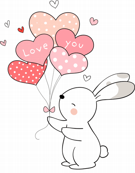 Torba bawełniana eko „Królik z balonami Love You” 220 g