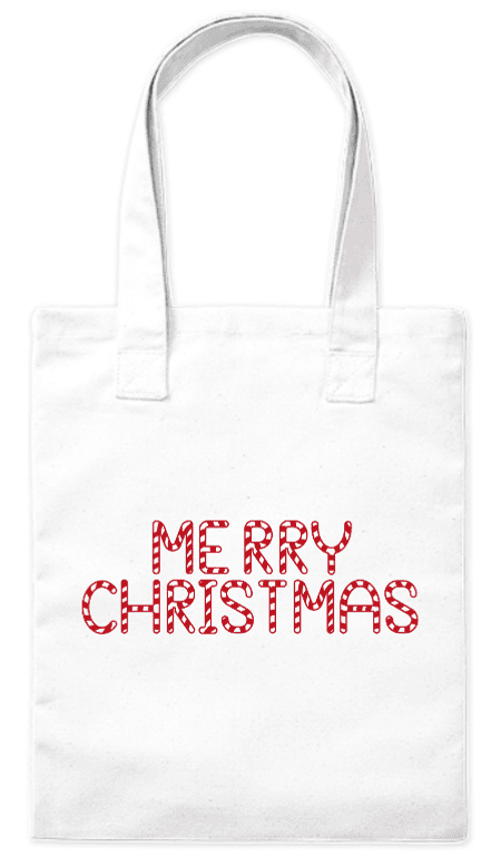 Torba bawełniana eko „Candy Cane Merry Christmas” 220 g