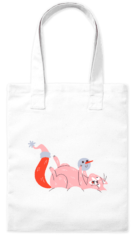 Torba bawełniana eko „Kot i bałwan” 220 g