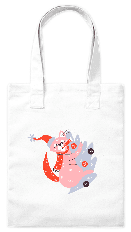 Torba bawełniana eko „Kot i choinka” 220 g