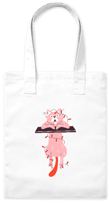 Torba bawełniana eko „Kot w lampkach” 220 g