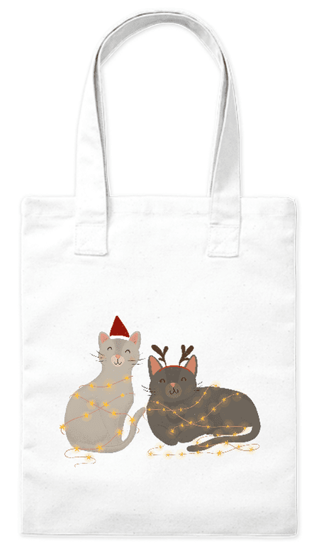 Torba bawełniana eko „Koty w lampkach” 220 g