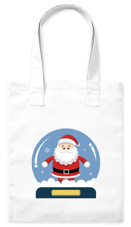Torba bawełniana eko „Mikołaj w śnieżnej kuli” 220 g
